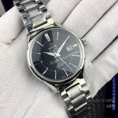 Omega De Ville Replica Watches - Stainless Steel Black Dial